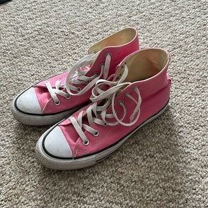 Pink high top converse